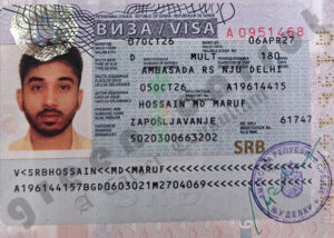 MD MARUF HOSSAIN, VISA COPY