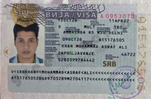 MOHAMMAD ASRAF ALI KHAN, VISA COPY